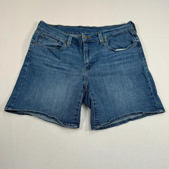 Levis Denim Jean Shorts 6 Inch Rise Womens Size 30 Medium Wash - Picture 1 of 11